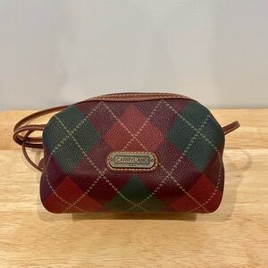 VINTAGE Carryland Plaid Crossbody Bag - Red and Green